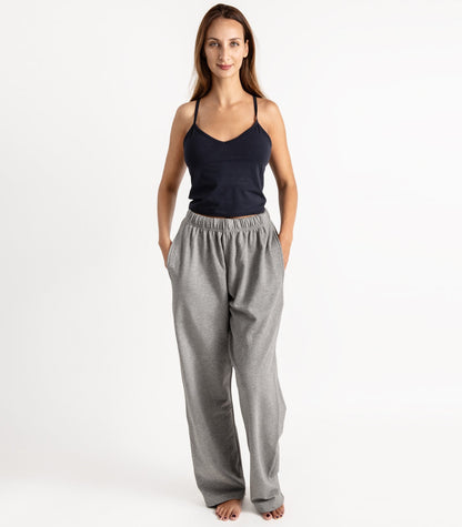 Bhumi Organic Cotton - Wide Leg Track Pant - New Arrival - Graphite Melange
