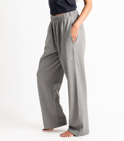 Bhumi Organic Cotton - Wide Leg Track Pant - New Arrival - Graphite Melange