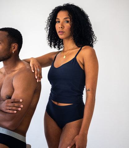 Bhumi Organic Cotton - Cropped Bra Top - Navy