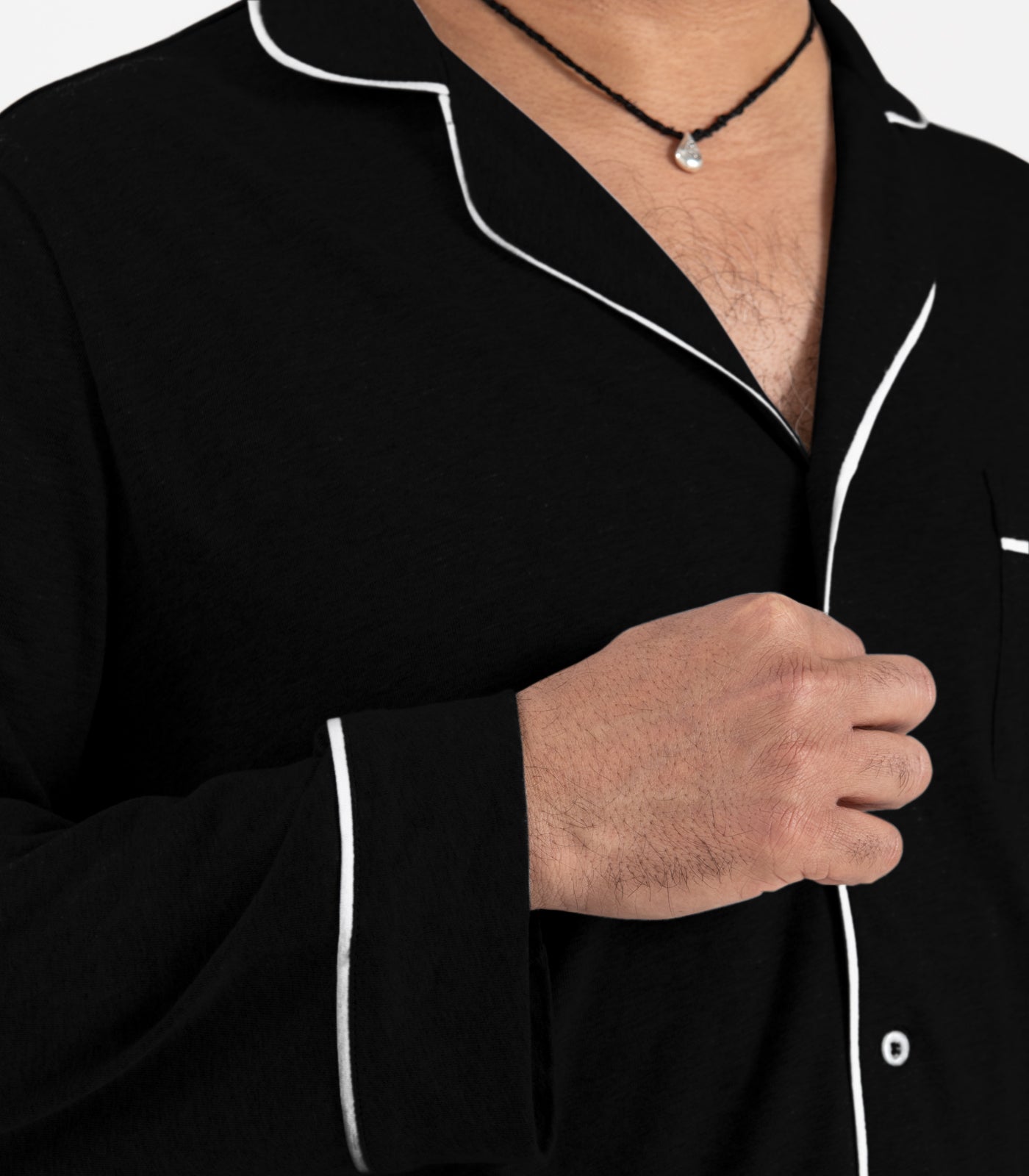 Bhumi Organic Cotton - Men's Jersey Long PJ Set - Black