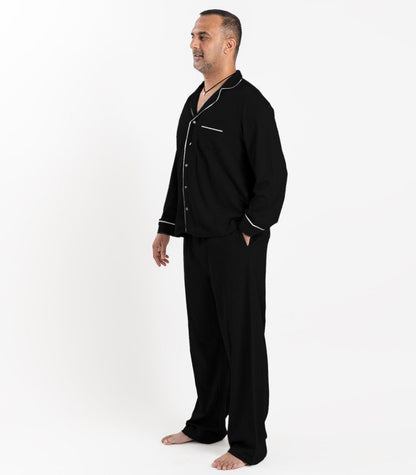 Bhumi Organic Cotton - Men's Jersey Long PJ Set - Black