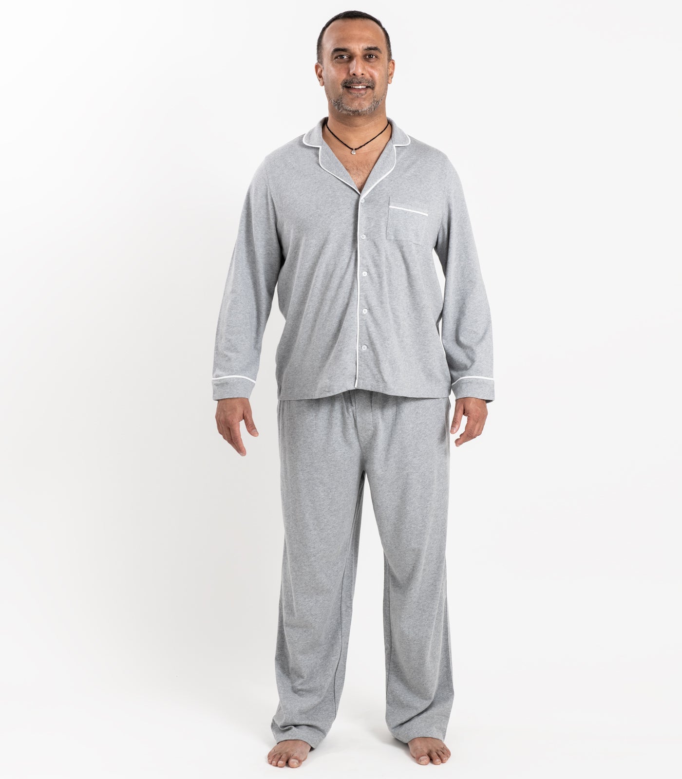 cotton division Pijama Set (2 stuks) voor heren, Wit/Zwart, L cotton division Pijama Set (2 stuks) voor heren, Wit/Zwart, L