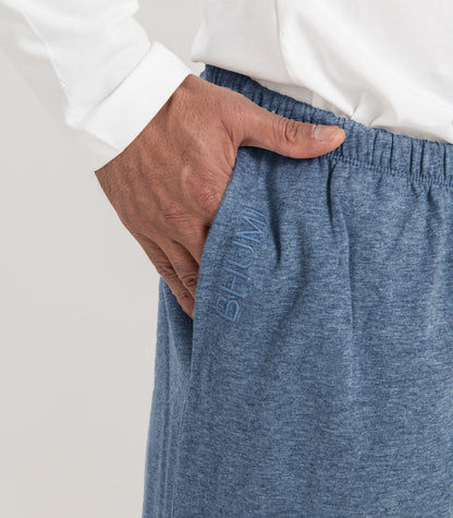 Bhumi Organic Cotton - Men's Jersey PJ Pant - Ocean Blue Melange