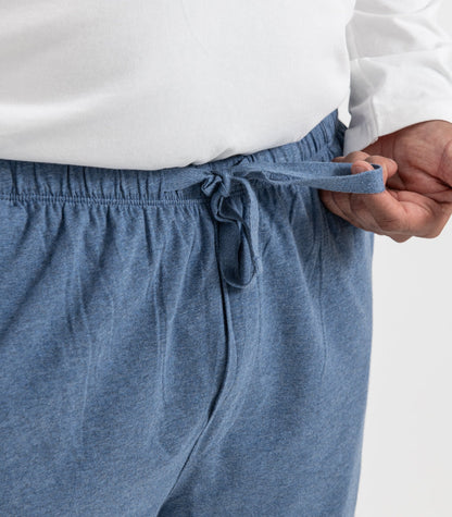 Bhumi Organic Cotton - Men's Jersey PJ Pant - Ocean Blue Melange