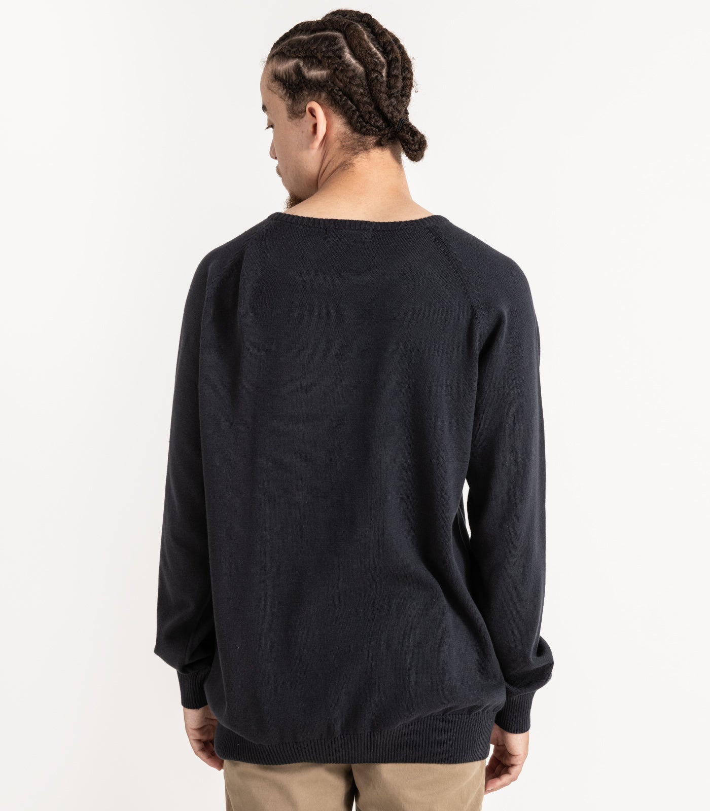 Bhumi Organic Cotton - Fine Knit Round Neck Sweater - Charcoal