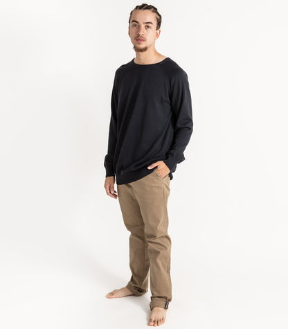 Bhumi Organic Cotton - Fine Knit Round Neck Sweater - Charcoal