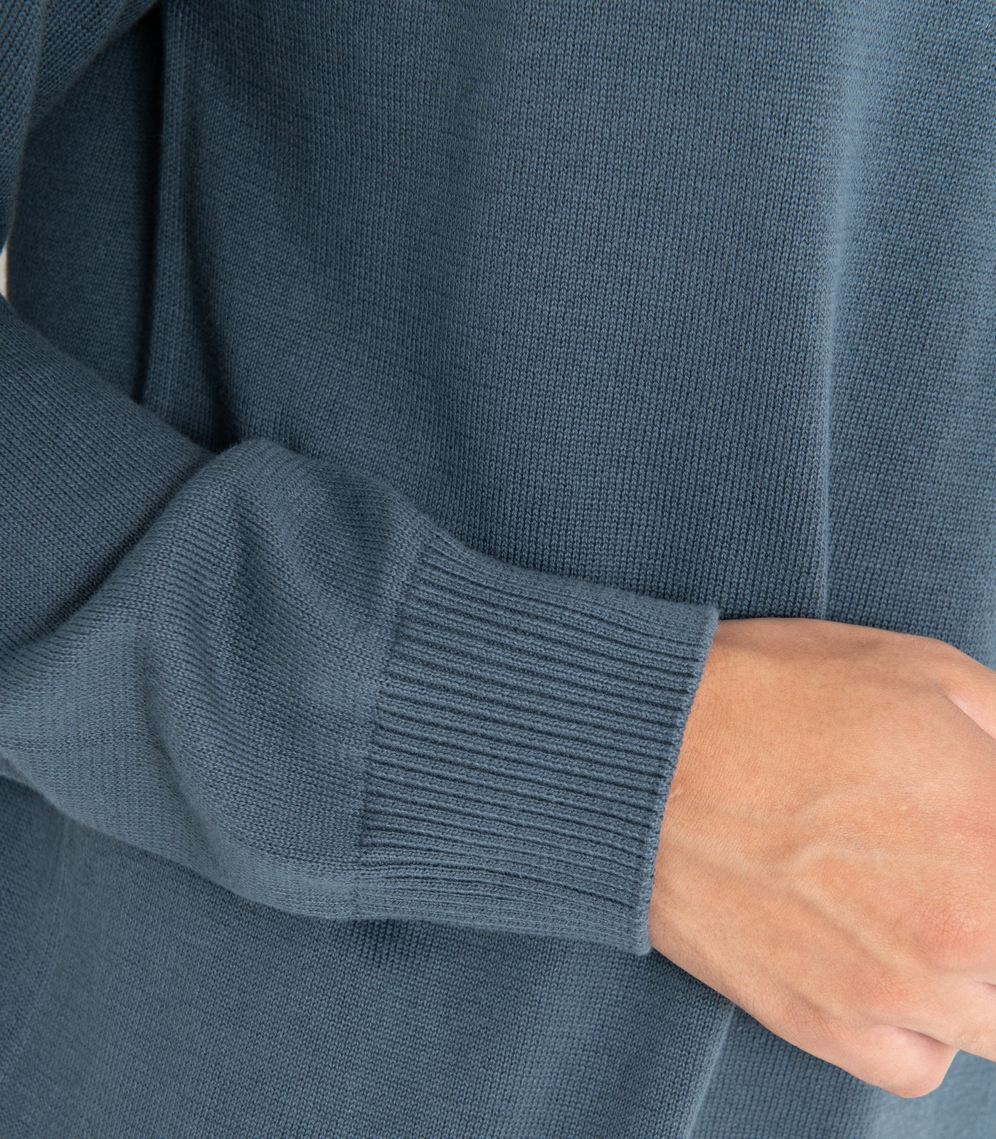 Bhumi Organic Cotton - Fine Knit Round Neck Sweater - Orion Blue