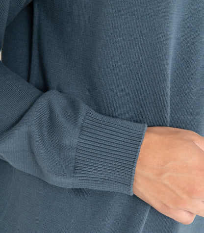 Bhumi Organic Cotton - Fine Knit Round Neck Sweater - Orion Blue