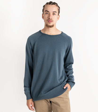 Bhumi Organic Cotton - Fine Knit Round Neck Sweater - Orion Blue