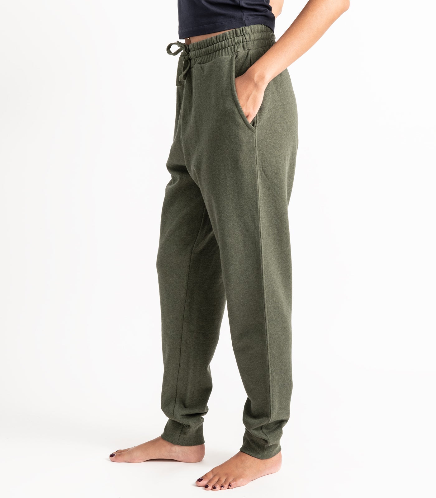 Bhumi Organic Cotton - Track Pant - New Arrival - Green Melange