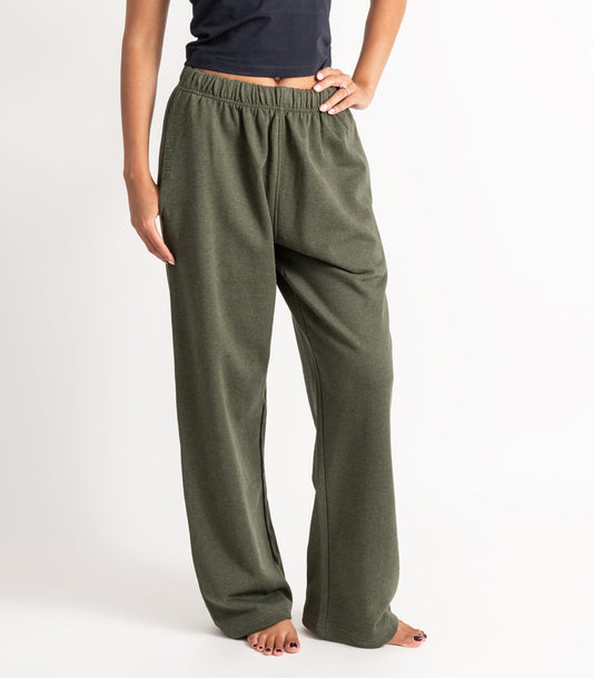 Bhumi Organic Cotton - Wide Leg Track Pant - New Arrival - Green Melange