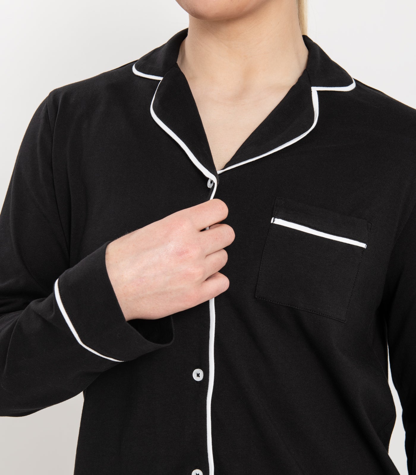 Bhumi Organic Cotton - Jersey Long PJ Set - Black