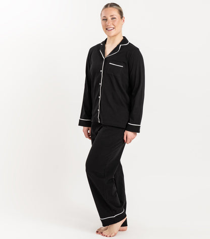 Bhumi Organic Cotton - Jersey Long PJ Set - Black