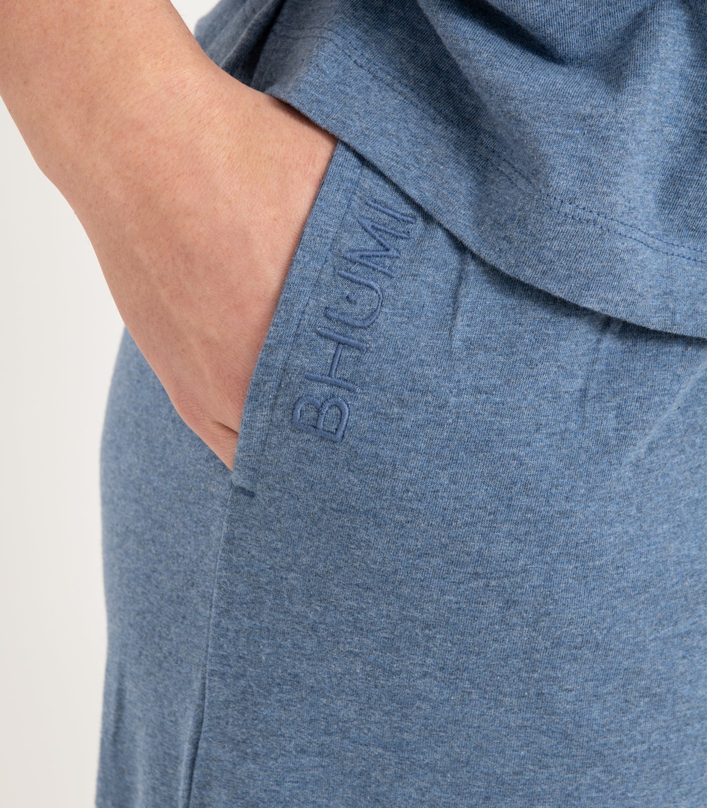 Bhumi Organic Cotton - Jersey Short Sleeve PJ Set - Ocean Blue Melange