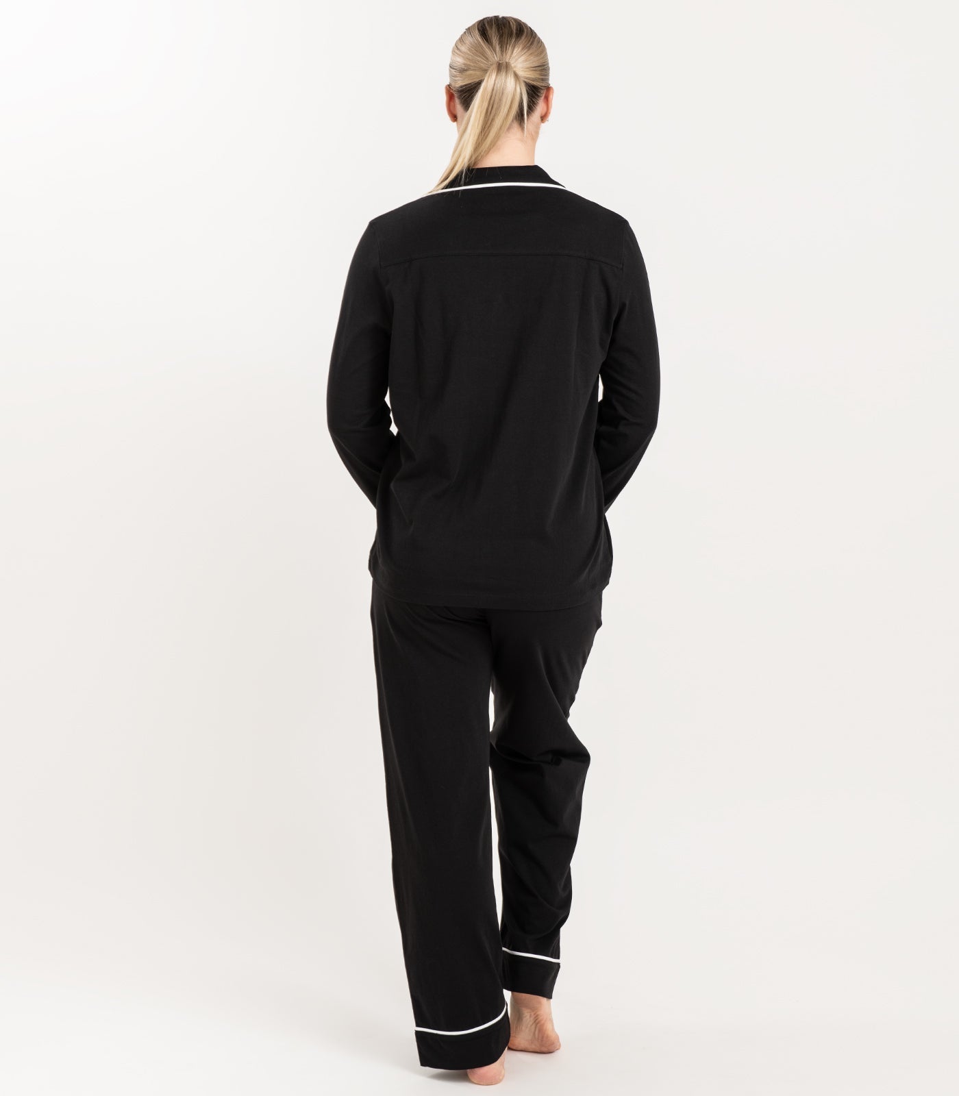 Bhumi Organic Cotton - Jersey Long PJ Set - Black