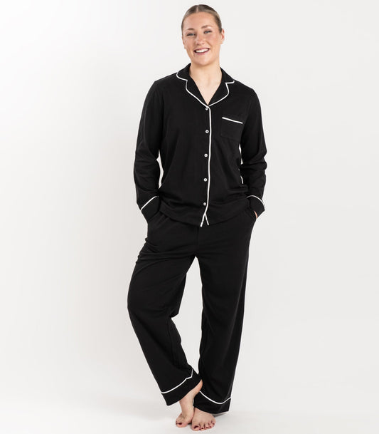 Bhumi Organic Cotton - Jersey Long PJ Set - Black
