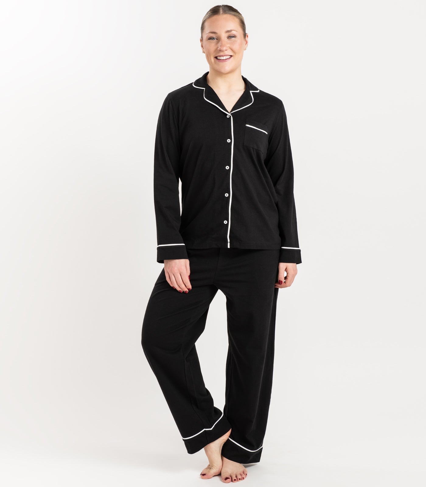 Bhumi Organic Cotton - Jersey Long PJ Set - Black