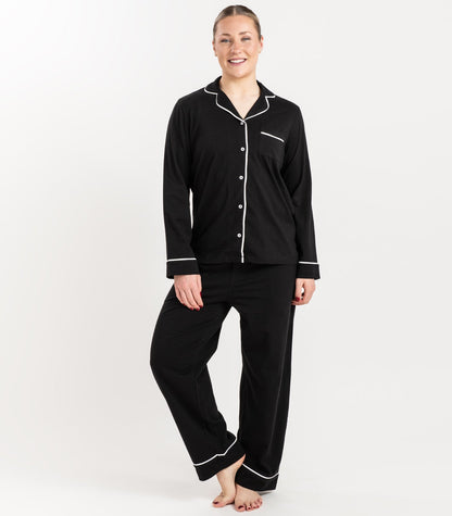 Bhumi Organic Cotton - Jersey Long PJ Set - Black