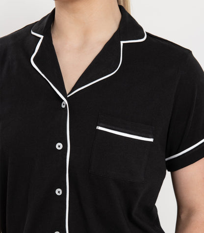 Bhumi Organic Cotton - Jersey Short Sleeve PJ Set - Black