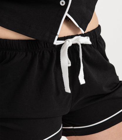 Bhumi Organic Cotton - Jersey Short PJ Set - Black