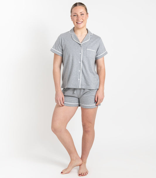 Bhumi Organic Cotton - Jersey Short PJ Set - Grey Melange
