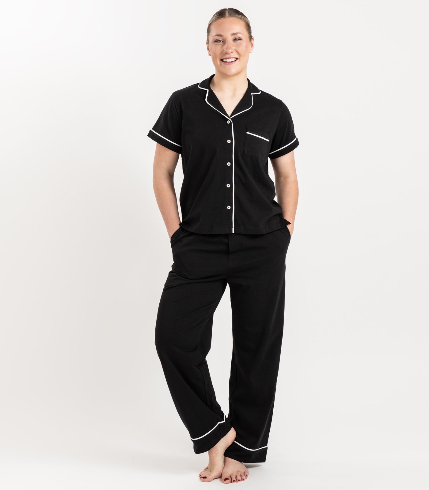 Bhumi Organic Cotton - Jersey Short Sleeve PJ Set - Black