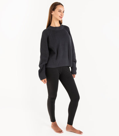 Bhumi Organic Cotton - Rib Knit Jumper - Charcoal