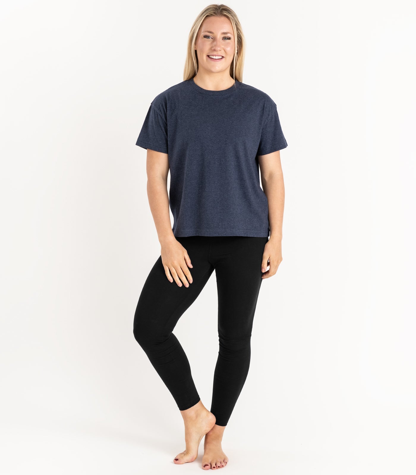 Bhumi Organic Cotton - Oversized Boxy Tee - Navy Melange